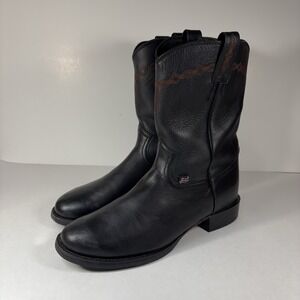 Justin J Flex Oil Resisting Men's 4606 Black Western Work Boots 8.5 D